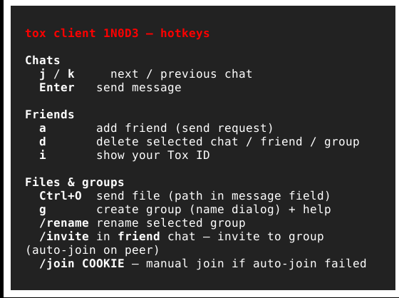 TOXTUI — hotkeys